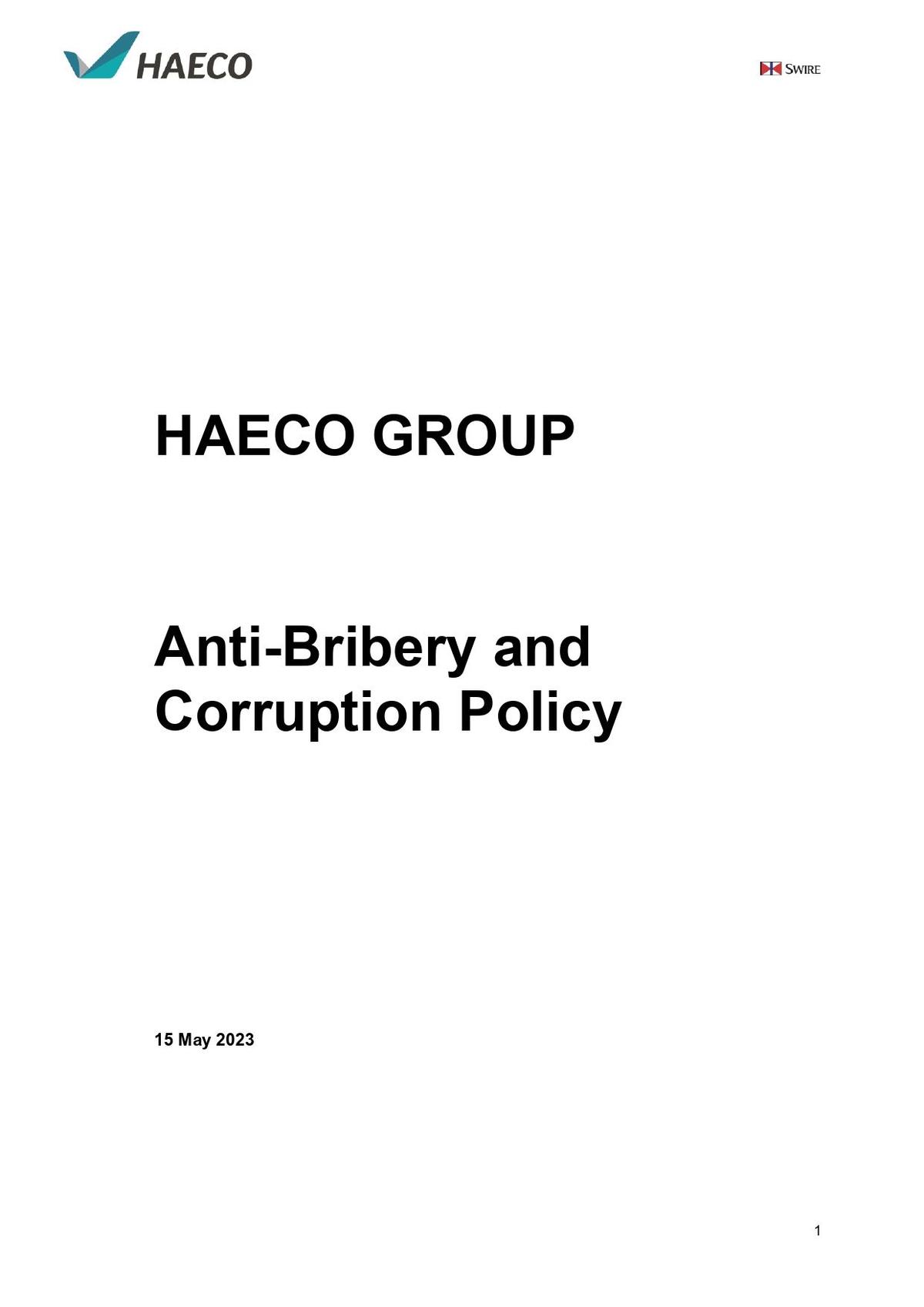 Anti-Bribery and Corruption Policy