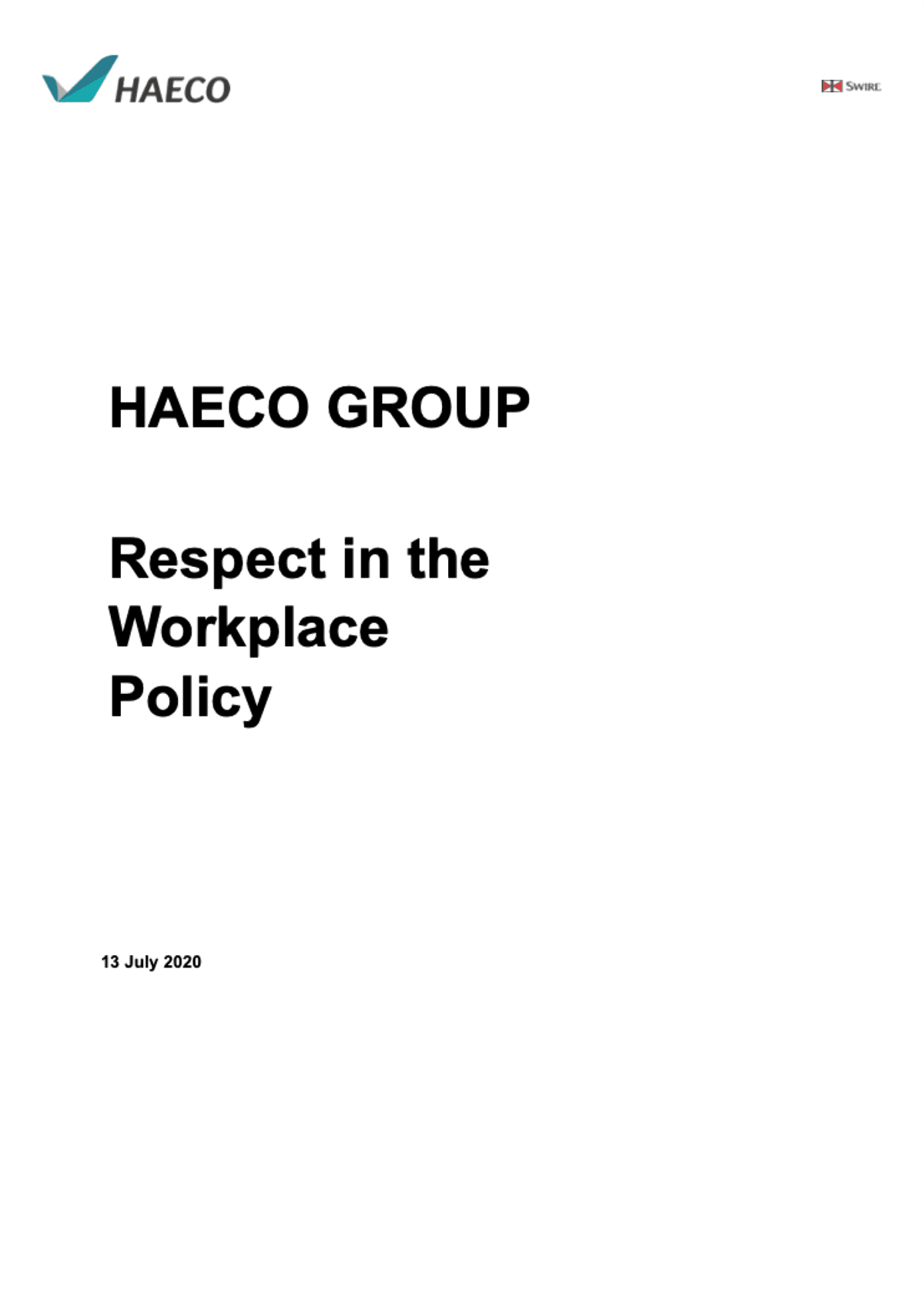 Respect in the Workplace Policy